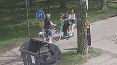 VIDEO: Dvě dívky na elektrokoloběžce se srazily s cyklistkou. Policie hledá svědky