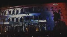 Videomapping v centru Prahy před 17. listopadem