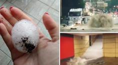 Počasí v Evropě se zbláznilo: Řeka místo metra, kroupy jak tenisáky