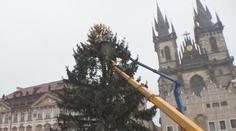 Staroměstské náměstí už má vánoční strom. Nazdobený musí být do pátku