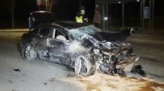 ŠÍLENEC: Do obce vletěl rychlostí 180 km/h. Tohle zbylo z jeho auta