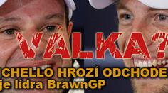 F1: Uplakaný Barrichello hrozí odchodem ze stáje lídra BrawnGP