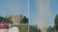 VIDEO: V Budějovicích řádil rarášek, větrný vír vyděsil obyvatele sídliště