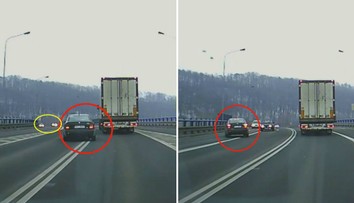 VIDEO: Smrtící manévr! Řidička málem smetla dvě auta
