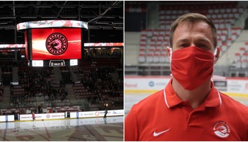 Hokejoví Oceláři vyrábějí roušky. Ke strojům zasedly i manželky hráčů