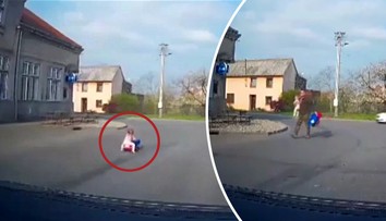 Dítě se řítilo do křižovatky. Muž ho zachránil na poslední chvíli