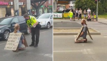 Aktivista se přilepil lepidlem k silnici, museli zasahovat hasiči
