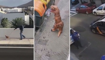 Zákaz vycházení, ven jen s mazlíčkem! Španělé tak venčí rybičky i slepici! VIDEO