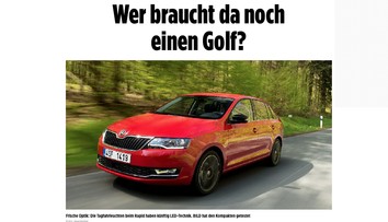 Takovou reklamu v německém bulváru aby Škoda platila zlatem