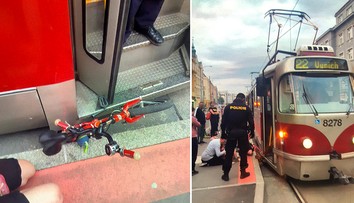 Chlapec na odrážedle spadl pod tramvaj! Museli ho vyprostit
