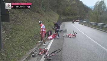 Ošklivý pád na Giru! Ze závodu odstoupil vítěz etapy i Francouz Edet