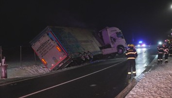 Kamion s dobytkem se převrátil do příkopu, některá zvířata nepřežila