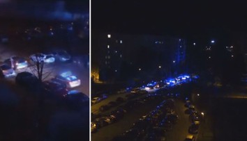 Lidi v uzavřené zóně překvapily za tmy majáky. Hasiči přichystali show