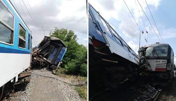 Na Prostějovsku se srazily vlaky, vagon skončil mimo trať. Dva zranění