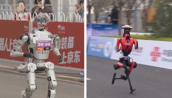 Závod robotů! Na půlmaratonu překonali lidský světový rekord, jiné odnášela nosítka