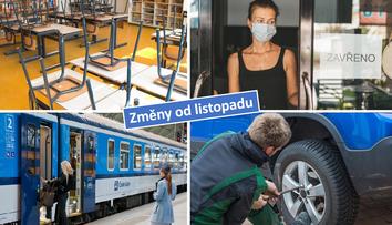 Zavřené další školy, zrušené vlaky. Co bude od listopadu jinak? PŘEHLED