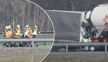 Dálnici D8 uzavřela nehoda cisterny s dodávkou, vzlétl i vrtulník záchranářů