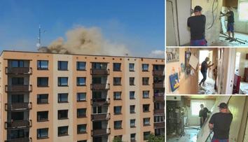 Požár střechy uhasili, byty zničila voda. Do Vánoc se lidé nevrátí