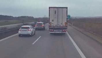 VIDEO: Útok na kamion na D5. Spolujezdec v BMW mu za jízdy prostřelil okno