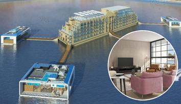 Luxusní lodní hotel s plovoucími domy: Podívejte se, jak vypadá