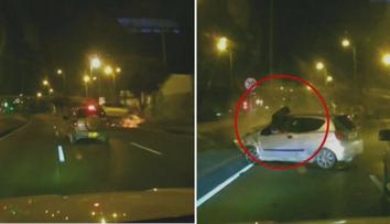 Kamery zachytily šílenou nehodu. Auto se při ní vymklo kontrole