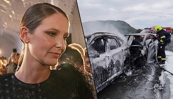 Modelka měla při cestě do Karlových Varů nehodu. Auto vzplálo, šlo o vteřiny, líčila