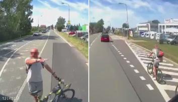 Řidič kamionu tvrdí, že ho vybrzdil cyklista. Ten ale říká, že vše bylo jinak