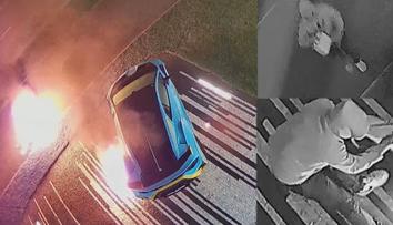 Žhář, který zapálil luxusní auto, se sám potrestal. Zřejmě se také popálil