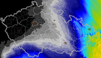 Počasí výrazně rozdělí Česko. Na západě se mapa zbarvila dočerna
