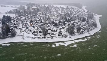 Lipno pokryl zelený led. Neobvyklý jev překvapil i odborníky