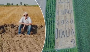 Farmář umělcem. V poli nakreslil poctu fotbalovým reprezentantům