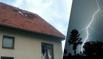 Dům zasáhl kulový blesk. Vletěl tam komínem, vylétl, když otevřeli dveře