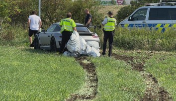 VIDEO: Řidič nezvládl řízení. S luxusním porsche skončil v poli