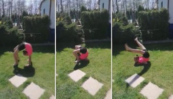 Borec na konec! Devítiletá holčička předvedla těžké gymnastické prvky
