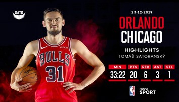 Satoranský nastřílel 20 bodů! Bulls i přesto podlehli Orlandu