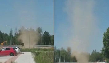 VIDEO: V Budějovicích řádil rarášek, větrný vír vyděsil obyvatele sídliště
