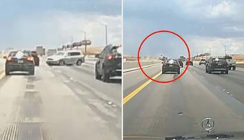 Pozor na akvaplanink! Auto letělo přes svodidla, pak se stal zázrak