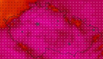 Mapa Česka zfialověla. ČHMÚ vydává výstrahu, nejhůř bude v jednom kraji