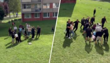 VIDEO: Hromadná bitka na Mostecku. Strkanici museli rozhánět policisté