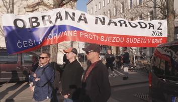 V Brně se demonstrovalo proti sjezdu sudetských Němců. Moc lidí ale nepřišlo