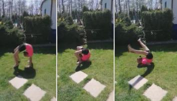 Borec na konec! Devítiletá holčička předvedla těžké gymnastické prvky