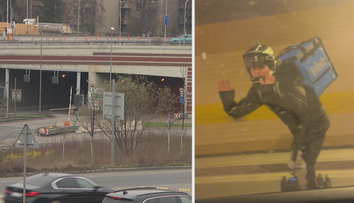 VIDEO: Tunelem Blanka se řítil kurýr na jednokolce. Jel stejně rychle jako auta
