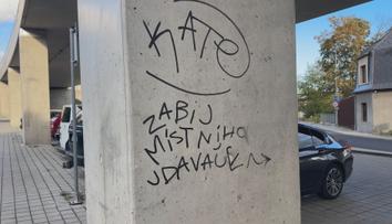 Mladík nakreslil na mostu metrový nápis s podivným obsahem. Hrozí mu rok vězení