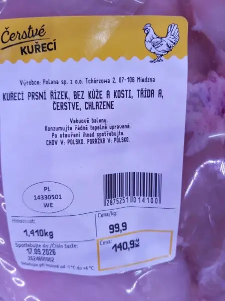 Závadné kuřecí maso