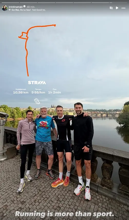 Atletka Kristiina Mäki, prezident Petr Pavel, prezident Finska Alexander Stubb a fotbalista Kaan Kairinen