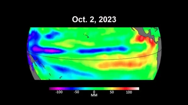 El Niño na začátku října 2023