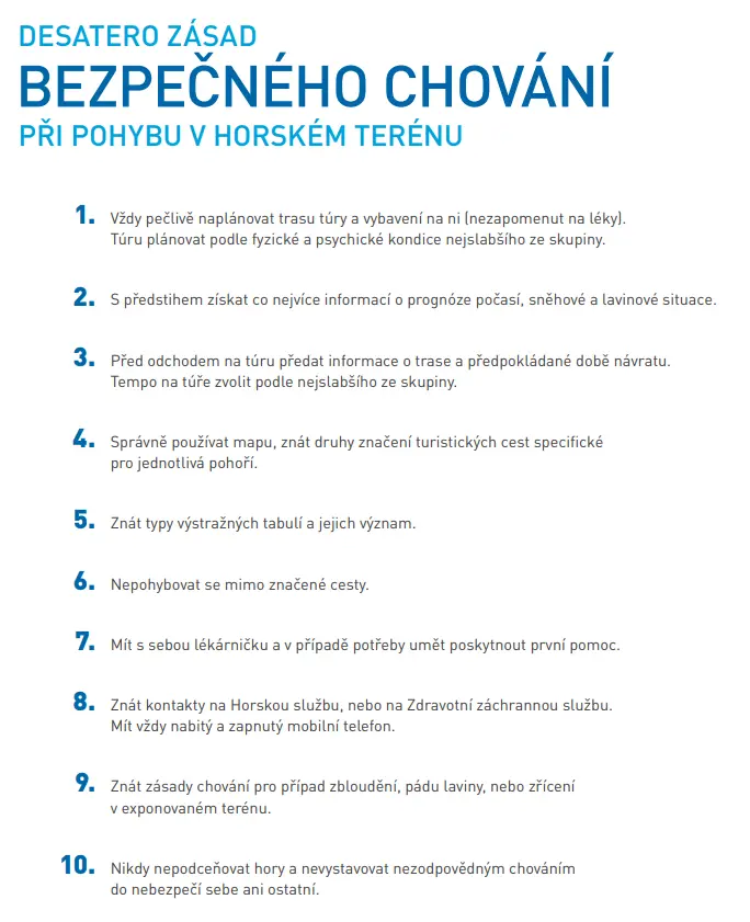Desatero horská služba
