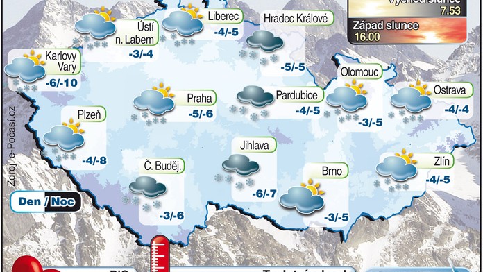 POČASÍ: Česko zmrzne na led. POZOR na sněhové jazyky...