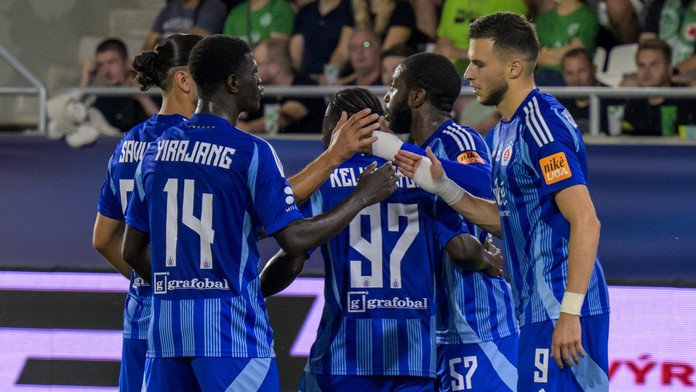 Radost fotbalistů Slovanu Bratislava