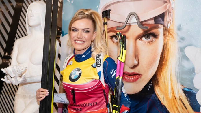 Gabriela Soukalová na premiéře filmu Gabriela Soukaloá: Pravda se pořád vyplatí